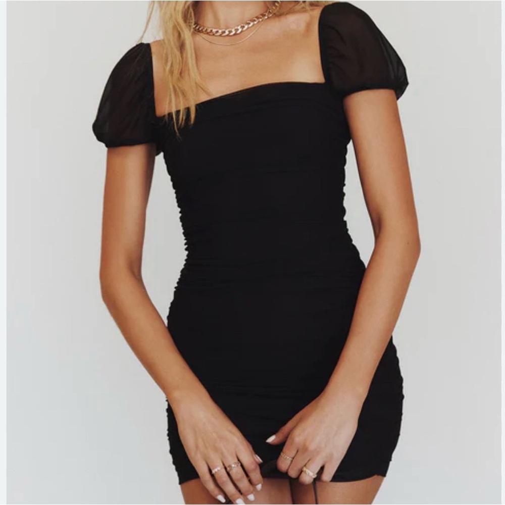 Princess Polly Black Charvi Mini Dress Size 6